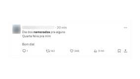 Prints de memes sobre o Dia dos Namorados retirados do X, antigo Twitter