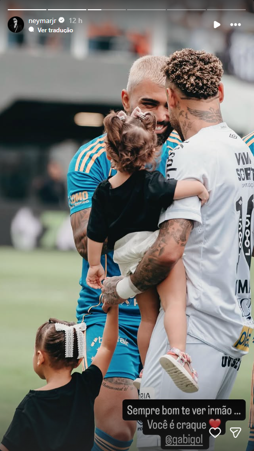 Publicação de Neymar no Instagram Publicação de Neymar no Instagram