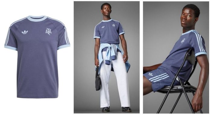 Camiseta Argentina Adidas Comemorativa 1974 Masculina - Azul Navy / R$ 299,99 / até 6x de R$ 50,00 sem juros