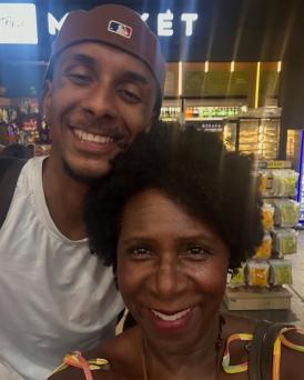 Lucas Colombo e a mãe