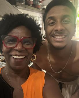 Lucas Colombo e a mãe