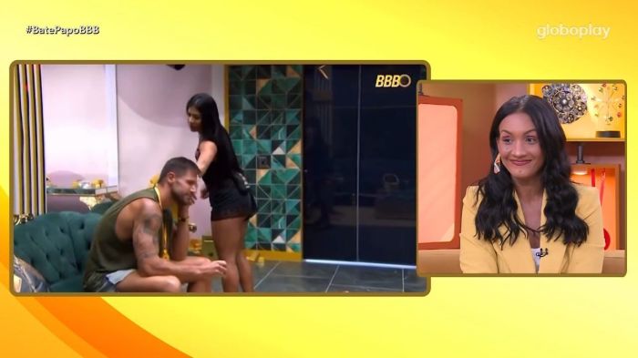 Maxiane reage ao ver Jonas e Marciele juntos