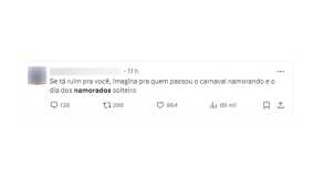 Prints de memes sobre o Dia dos Namorados retirados do X, antigo Twitter