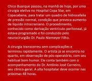 Chico Buarque tem estado de saúde atualizado