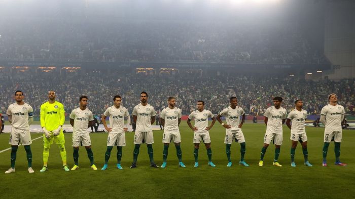 Palmeiras no jogo contra o Chelsea