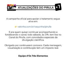Nota oficial divulgada pelo podcast "Os Três Elementos"