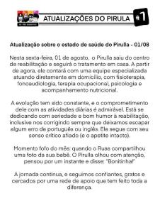 Nota oficial divulgada pelo podcast "Os Três Elementos"