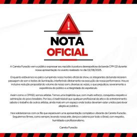 Nota oficial do grupo Carreta Furacão