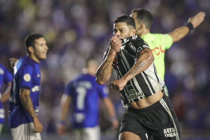 Hulk comemora gol pelo Atlético contra o Cruzeiro na Série A do Campeonato Brasileiro, em 2023