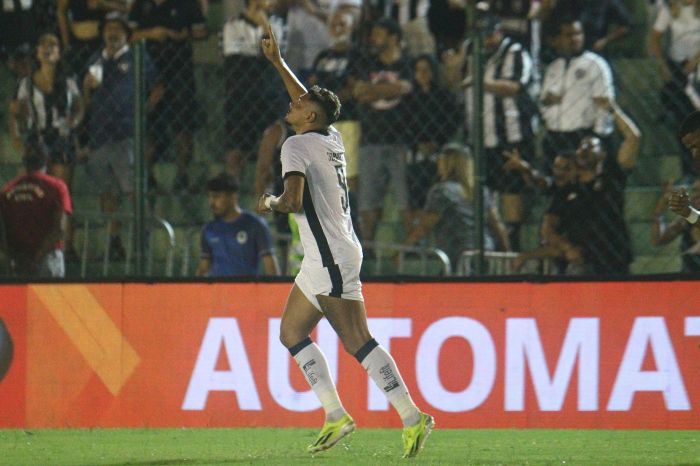 Tiquinho Soares comemorando o primeiro gol do Botafogo diante do Boavista