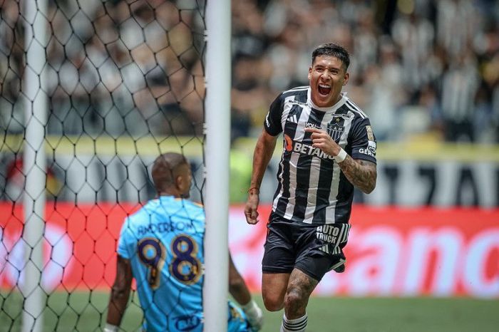 Matías Zaracho comemora gol do Atlético sobre o Cruzeiro na goleada por 3 a 0