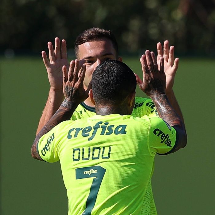 Dudu comemora gol em jogo-treino do Palmeiras Dudu comemora gol em jogo-treino do Palmeiras