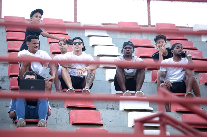 Kaiki Bruno, Vitinho, Jhosefer e Wesley Gasolina no Castor Cifuentes para jogo do Cruzeiro na Copa do Brasil Sub-20, contra o Cuiabá