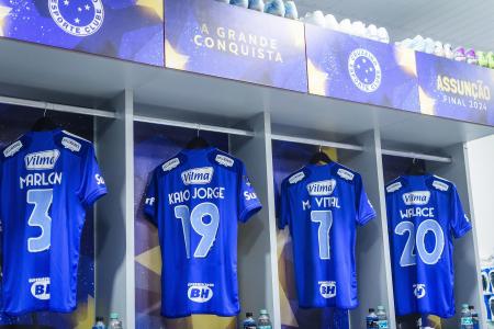Vestiário do Cruzeiro antes da decisão da Copa Sul-Americana, contra o Racing
