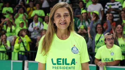 Leila Pereira, quando reeleita para a presidência do Palmeiras • Fabio Menotti/Palmeiras