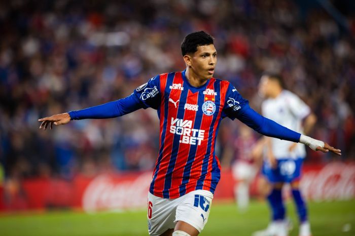 Erick Pulga comemora gol do Bahia pela Copa Libertadores Erick Pulga comemora gol do Bahia pela Copa Libertadores