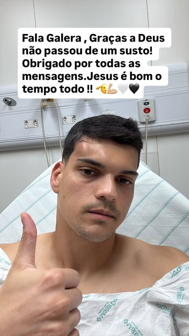 Gabriel Brazão, goleiro do Santos, publica mensagem de agradecimento nas redes sociais