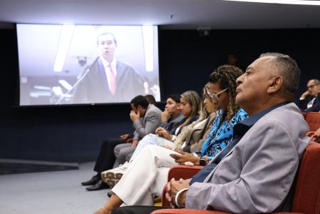 Familiares de Marielle e Anderson acompanhar o julgamento na primeira fileira
