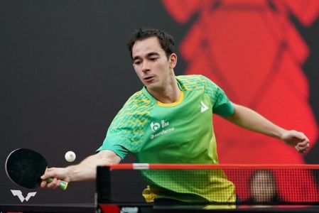 Hugo Calderano durante Smash de Singapura