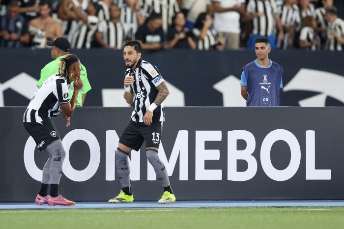 Botafogo x Nacional Potosí: Danilo e Alex Telles vibram com o gol no Nilton Santos