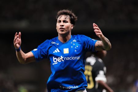 Kaio Jorge, do Cruzeiro, comemora gol marcado em final contra o Atlético
