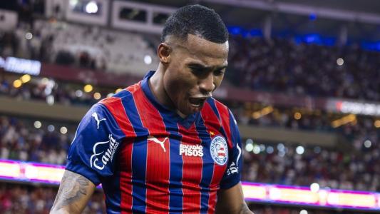 Jean Lucas comemora gol do Bahia sobre o Vitória na final do Campeonato Baiano de 2026