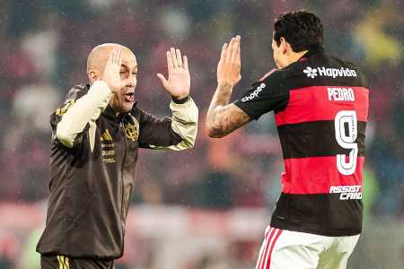 Flamengo x Cruzeiro: Leonardo Jardim vibra com Pedro após gol no Maracanã