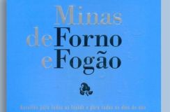A primeira foto é a capa do Livro "Minas de Forno e Fogão – Receitas para todas as festas e para todos os dias do ano", de Maria Stella Libânio Christo. O livro tem capa azul e é possível ver seu nome em letras em preto e cinza. A segunda foto é um registro da escritora. Uma mulher branca, já idosa, com cabelos brancos, vestindo um casaco também branco e um cachecol.