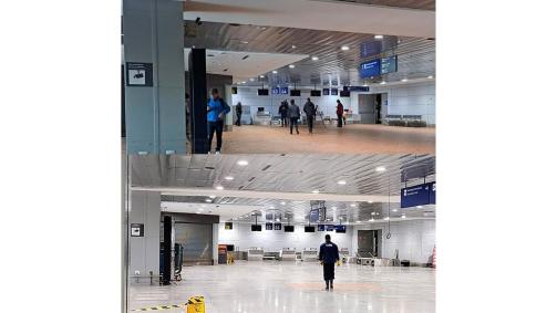 Limpeza do Aeroporto Internacional Salgado Filho, em Porto Alegre, após enchentes no Rio Grande do Sul