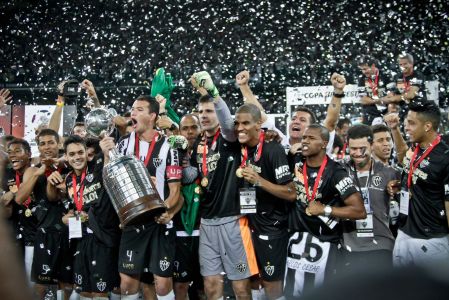 Jogadores do Atlético celebram título da Libertadores de 2013