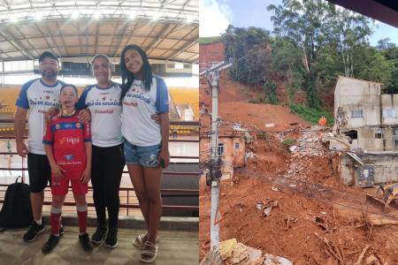 A família de Ricardo e o local onde moravam no Parque Burnier em Juiz de Fora • Arquivo Pessoal e Désia Souza Itatiaia