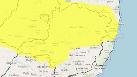 Chuvas intensas em MG: veja lista das 423 cidades sob alerta nesta quarta (18) • Reprodução/ Inmet