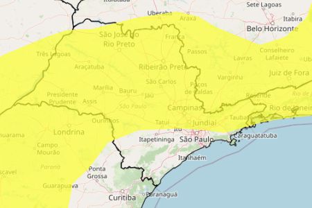 Tempestade em SP: veja lista das 554 cidades sob alerta nesta terça (31) • Reprodução/ Inmet