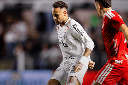 Neymar e Borré em Santos x Internacional