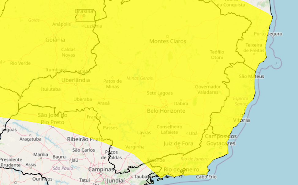 Sul de Minas entra em alerta para chuvas intensas e ventos fortes