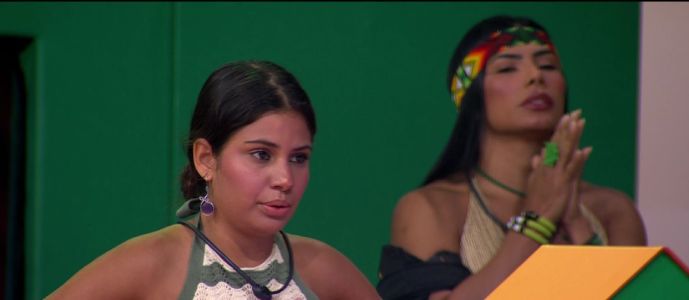 Gabriela e Marciele durante dinâmica que valia apartamento no BBB 26