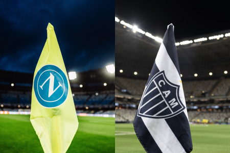 Bandeiras de Napoli e Atlético