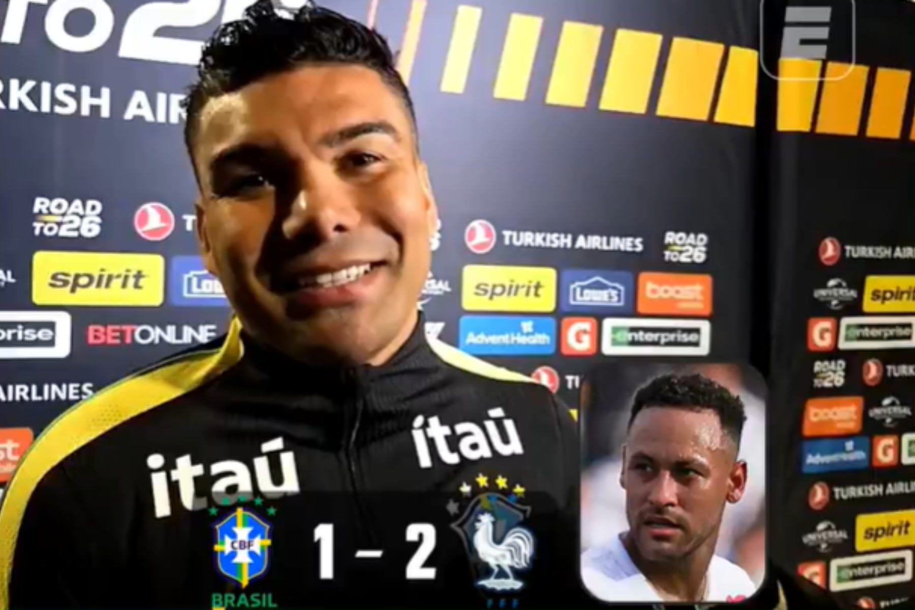 Casemiro responde sobre Neymar na Copa após revés da Seleção Brasileira
