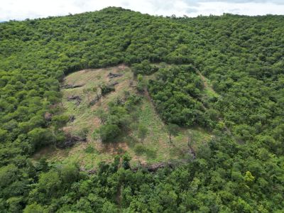 Visão aérea de zona desmatada no norte de Minas