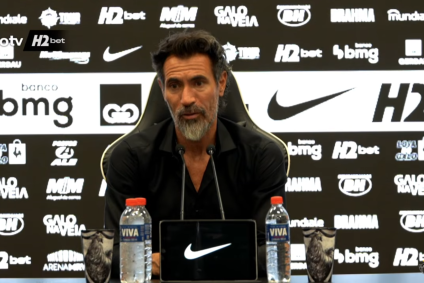 Eduardo Domínguez, técnico do Atlético, em entrevista coletiva na Arena MRV