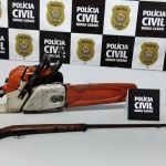 Homem é preso por ameaças domésticas com uma motosserra em Andrelândia (MG)