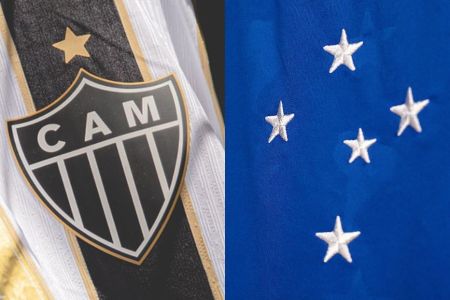 Camisas de Atlético e Cruzeiro