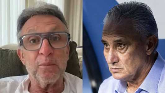 Apresentador Craque Neto e o técnico Tite