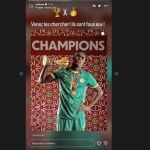 Zagueiro de Senegal ironiza decisão sobre Copa Africana e exibe troféu