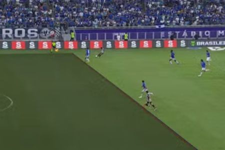 Impedimento marcado no gol do Álvaro Barreal, atacante do Santos