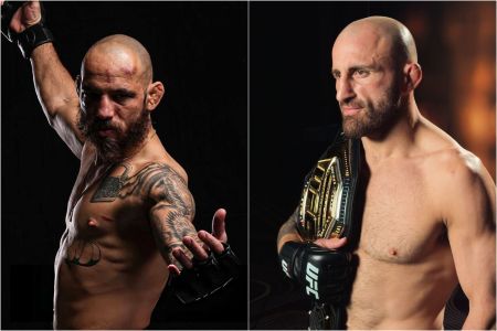 Jean Silva e Alexander Volkanovski, lutadores do peso pena