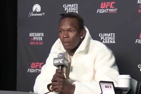 Israel Adesanya, em entrevista coletiva antes de luta no UFC
