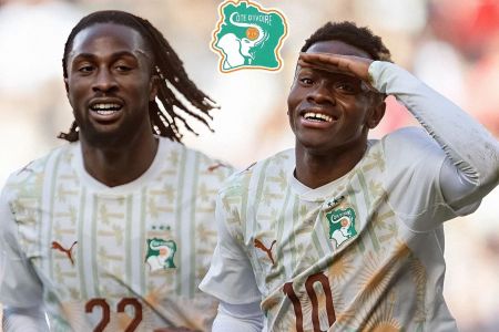 Seleção da Costa do Marfim celebra gol diante da Coreia do Sul