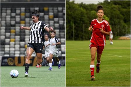 Jogadoras de Atlético e Internacional