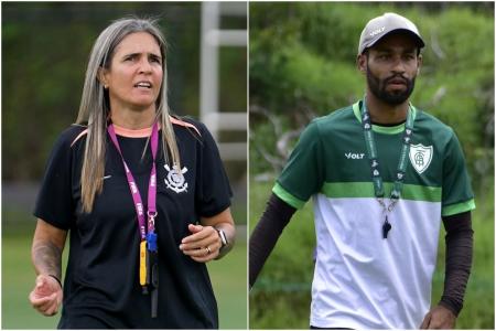 Técnicos Emily Lima, do Corinthians, e Jorge Victor, do América